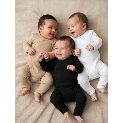 Sinsay - Prążkowane komplety dzianinowe 3 pack - biały ze sklepu Sinsay w kategorii Komplety niemowlęce - zdjęcie 187615490