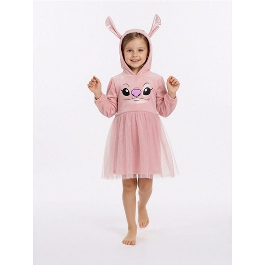 Sinsay - Sukienka dresowa z kapturem Stitch - różowy ze sklepu Sinsay w kategorii Sukienki dziewczęce - zdjęcie 187615530