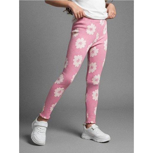 Sinsay - Bawełniane legginsy w kwiatki - wielobarwny ze sklepu Sinsay w kategorii Spodnie dziewczęce - zdjęcie 187615550