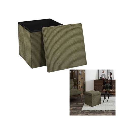 THE HOME DECO FACTORY Puf w kolorze khaki - 38 x 38 x 38 cm ze sklepu Limango Polska w kategorii Pufy i siedziska - zdjęcie 187617434