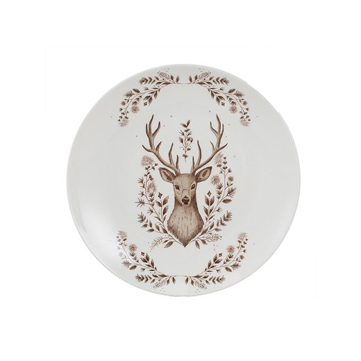 Clayre &amp; Eef Talerzyk deserowy w kolorze biało-brązowym - Ø 29 cm ze sklepu Limango Polska w kategorii Naczynia - zdjęcie 187617743