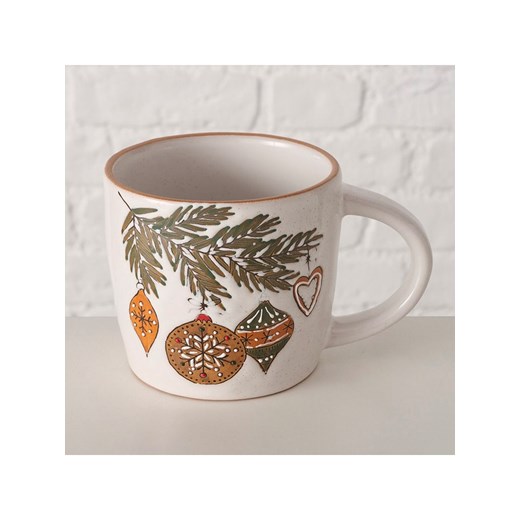 Boltze Kubek jumbo &quot;Franjo&quot; w kolorze biało-jasnobrązowym - 500 ml ze sklepu Limango Polska w kategorii Naczynia - zdjęcie 187618101