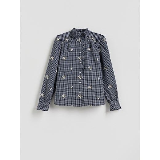 Reserved - Koszula z haftem - granatowy ze sklepu Reserved w kategorii Koszule damskie - zdjęcie 187618462