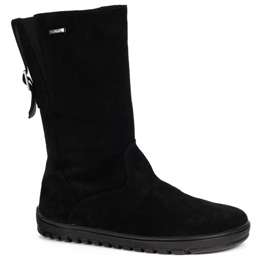 Kozaki barefoot Vivian skórzane do połowy łydki zimowa podeszwa zero drop czarne ze sklepu butyolivier w kategorii Botki - zdjęcie 187619621