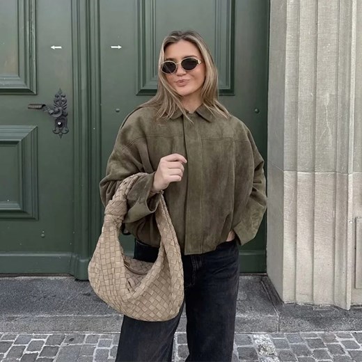 Damska kurtka bomberka - Khaki S ze sklepu Intimica.pl w kategorii Kurtki damskie - zdjęcie 187619853