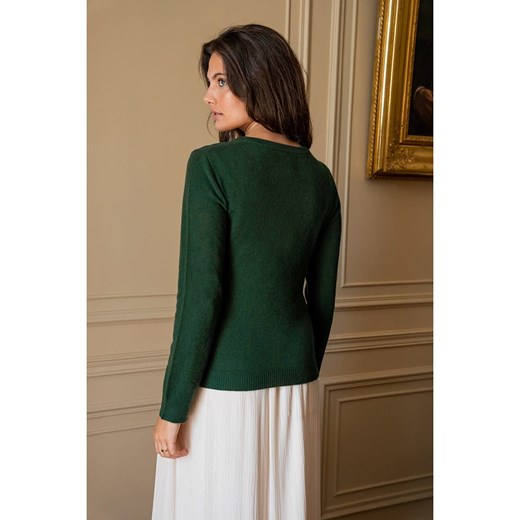 Maison Héritage Cashmere Kaszmirowy sweter w kolorze ciemnozielonym Maison Héritage Cashmere XL promocja Limango Polska