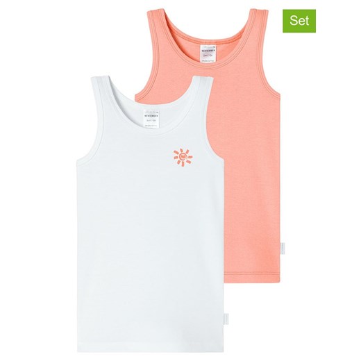 Schiesser Topy (2 szt.) w kolorze  pomarańczowym i białym ze sklepu Limango Polska w kategorii Podkoszulki dziecięce - zdjęcie 187620013