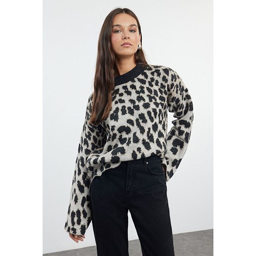 trendyol Sweter w kolorze czarno-jasnoszarym ze sklepu Limango Polska w kategorii Swetry damskie - zdjęcie 187620234