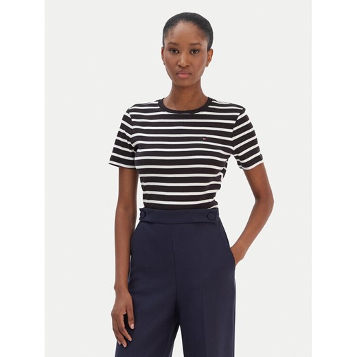 Tommy Hilfiger T-Shirt New Cody WW0WW40587 Czarny Slim Fit ze sklepu MODIVO w kategorii Bluzki damskie - zdjęcie 187620571