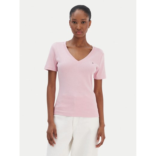 Tommy Hilfiger T-Shirt New Cody WW0WW40584 Różowy Slim Fit ze sklepu MODIVO w kategorii Bluzki damskie - zdjęcie 187620573