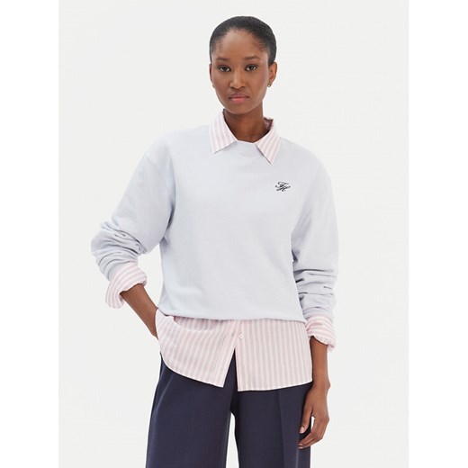 Tommy Hilfiger Bluza Script WW0WW49418 Błękitny Regular Fit ze sklepu MODIVO w kategorii Bluzy damskie - zdjęcie 187620601