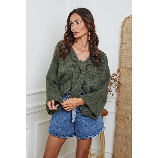 So Cachemire Sweter &quot;Chiwel&quot; w kolorze khaki ze sklepu Limango Polska w kategorii Swetry damskie - zdjęcie 187621044