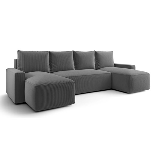 Szary tapicerowany narożnik rozkładany z pojemnikiem F9-G05 ze sklepu Edinos.pl w kategorii Narożniki - zdjęcie 187621724