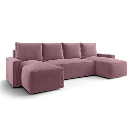 Różowy narożnik rozkładany z pojemnikiem na pościel N3-R33 ze sklepu Edinos.pl w kategorii Narożniki - zdjęcie 187621730