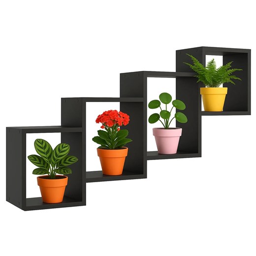 Czarna wisząca półka na kwiaty Z3-F38 ze sklepu Edinos.pl w kategorii Półki - zdjęcie 187621740