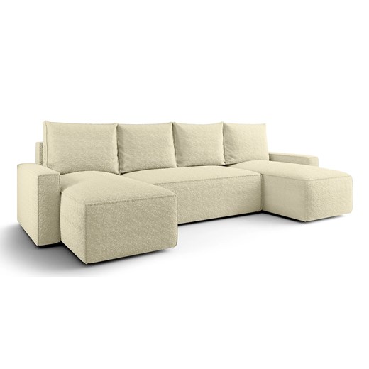 Kremowy rozkładany narożnik U z pojemnikiem H2-T56 ze sklepu Edinos.pl w kategorii Narożniki - zdjęcie 187621763