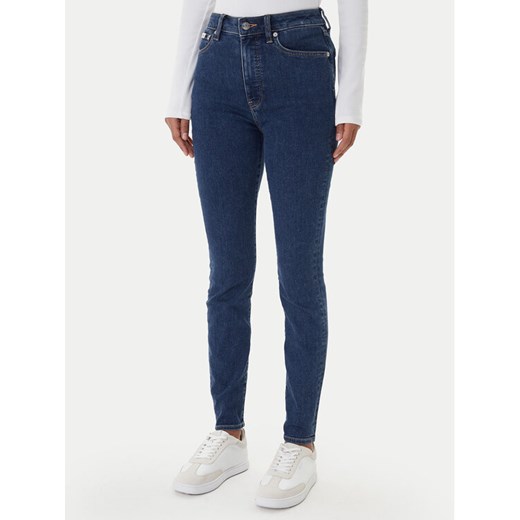 Calvin Klein Jeans Jeansy LV047E611G Granatowy Skinny Fit ze sklepu MODIVO w kategorii Jeansy damskie - zdjęcie 187622691