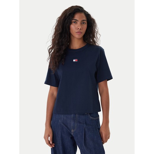 Tommy Jeans T-Shirt Badge DW0DW22202 Granatowy Boxy Fit ze sklepu MODIVO w kategorii Bluzki damskie - zdjęcie 187622701