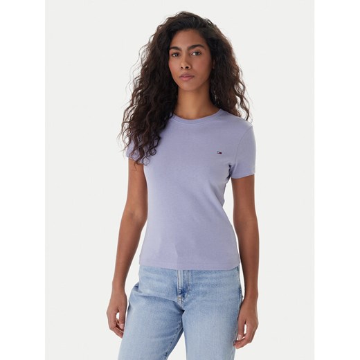 Tommy Jeans T-Shirt DW0DW20459 Niebieski Slim Fit ze sklepu MODIVO w kategorii Bluzki damskie - zdjęcie 187622711