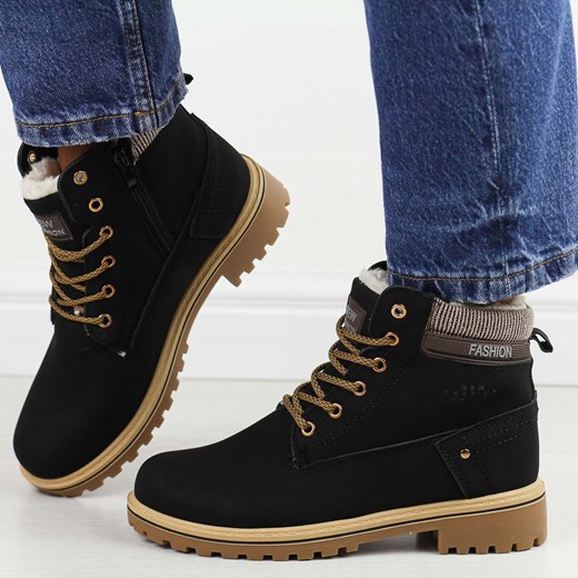 Czarne trapery damskie Potocki 97301 ze sklepu suzana.pl w kategorii Workery damskie - zdjęcie 187623092