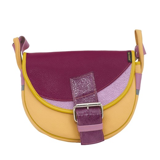 żółto bordowa torebka listonoszka skórzana na ramię Freshman Mini ze sklepu Słoń Torbalski w kategorii Listonoszki - zdjęcie 187623151