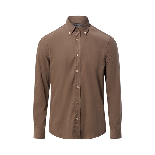 Marc O'Polo Męska koszula sztruksowa Mężczyźni Comfort Fit Bawełna błotnisty jednolity ze sklepu vangraaf w kategorii Koszule męskie - zdjęcie 187623203