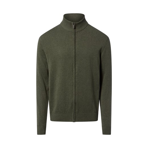 Nils Sundström Męski kardigan Mężczyźni Bawełna trzcinowy jednolity ze sklepu vangraaf w kategorii Swetry męskie - zdjęcie 187623213