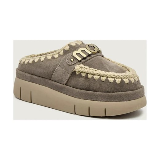 MOU Mule Bounce welt clog suede | z dodatkiem wełny | zamsz ze sklepu Gomez Fashion Store w kategorii Kapcie damskie - zdjęcie 187623993