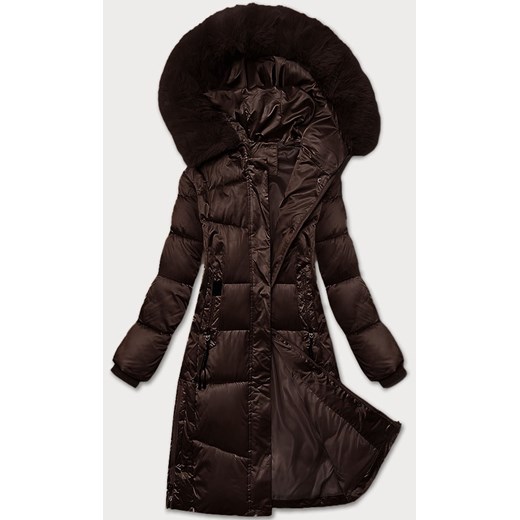 Pikowana kurtka zimowa S'west czekoladowa (B8266-14) ze sklepu goodlookin.pl w kategorii Kurtki damskie - zdjęcie 187625230
