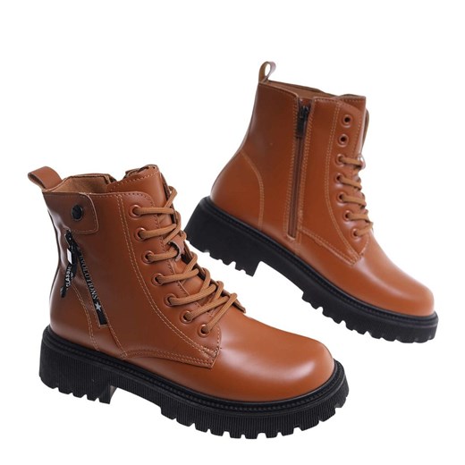 Zimowe brązowe botki trapery /E10-3 18526 T385/ 41 Pantofelek24.pl