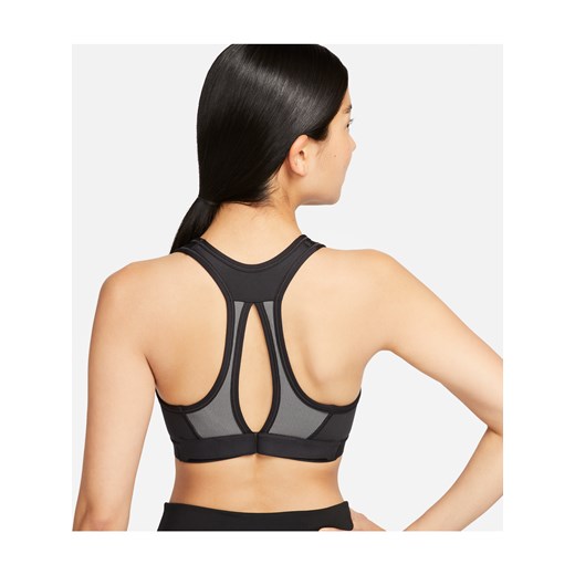 Damski regulowany stanik sportowy z miękkimi miseczkami Nike Swoosh High Support - Czerń ze sklepu Nike poland w kategorii Biustonosze - zdjęcie 187625811