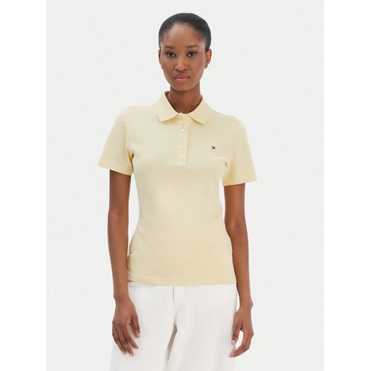 Tommy Hilfiger Polo 1985 WW0WW43225 Żółty Slim Fit ze sklepu MODIVO w kategorii Bluzki damskie - zdjęcie 187625914