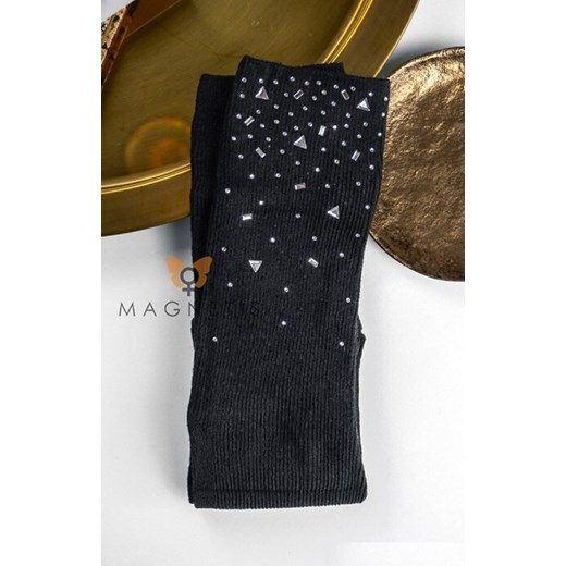 Bawełniane skarpety damskie czarny QR5016 Połyskujące Trójkąty, Kolor czarny, Rozmiar uniwersalny, Magnetis ze sklepu Primodo w kategorii Skarpetki damskie - zdjęcie 187626042