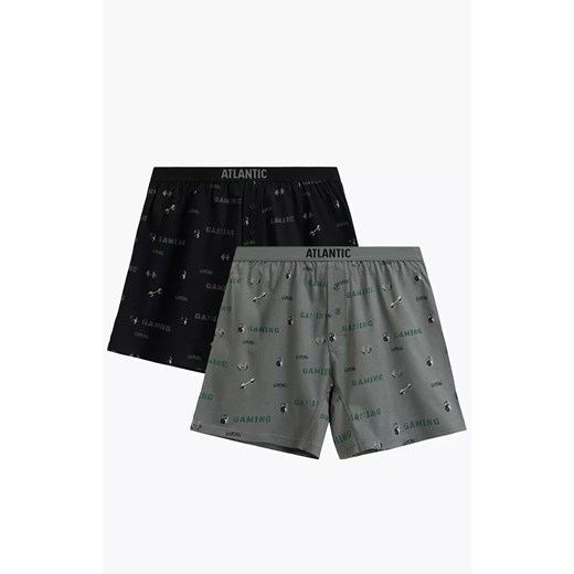 Atlantic 2-pack bokserki męskie luźne 2MBX-084-CZA/KHAJ, Kolor czarny-khaki, Rozmiar M, ATLANTIC ze sklepu Intymna w kategorii Majtki męskie - zdjęcie 187626142