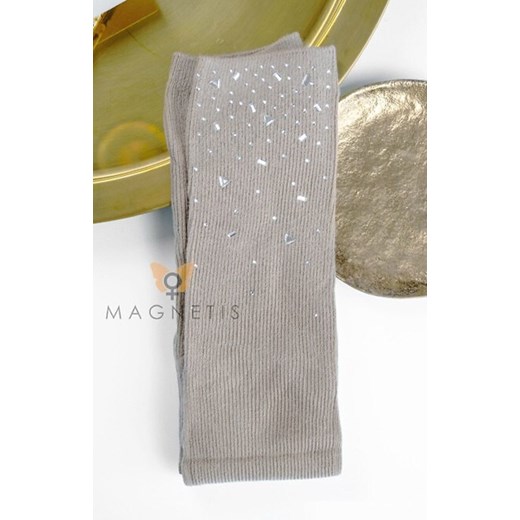 Bawełniane skarpety damskie beżowe QR5016 Połyskujące Trójkąty, Kolor beżowy, Rozmiar uniwersalny, Magnetis ze sklepu Intymna w kategorii Skarpetki damskie - zdjęcie 187626162