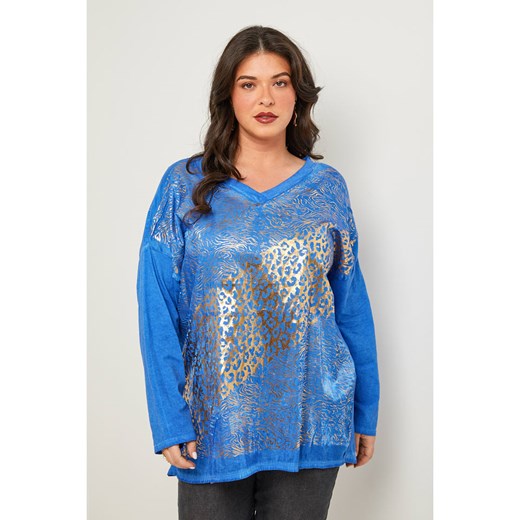 Curvy Lady Koszulka w kolorze złoto-niebieskim ze sklepu Limango Polska w kategorii Bluzki damskie - zdjęcie 187626762