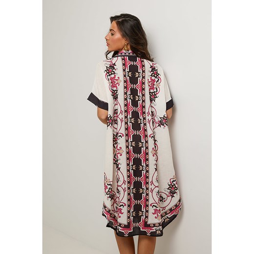 Le Monde du Lin Sukienka w kolorze kremowo-granatowo-czerwonym Le Monde Du Lin 34/36 promocja Limango Polska