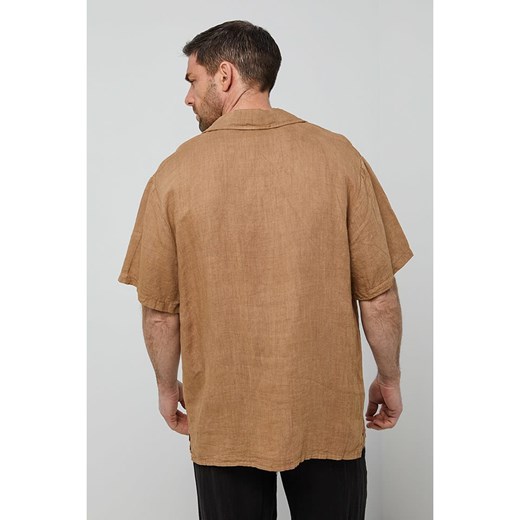 Rodier Lin Lniana koszulka polo w kolorze karmelowym Rodier Lin M/L wyprzedaż Limango Polska