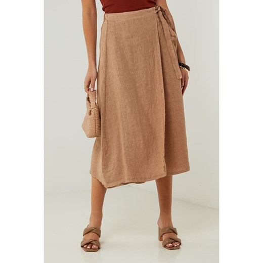 Lin Passion Lniana spódnica w kolorze jasnobrązowym ze sklepu Limango Polska w kategorii Spódnice - zdjęcie 187627123