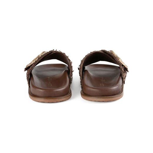 loft37 Skórzane klapki w kolorze brązowym Loft37 36 promocja Limango Polska