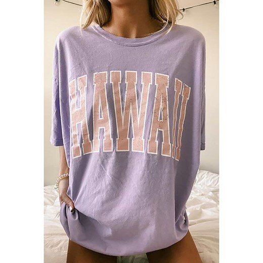 trendyol Koszulka w kolorze fioletowym ze sklepu Limango Polska w kategorii Bluzki damskie - zdjęcie 187628670