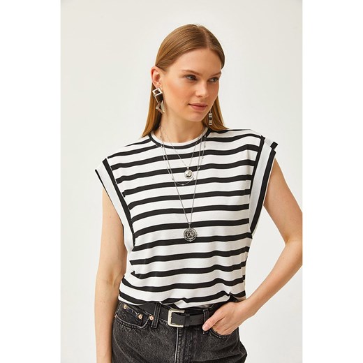 trendyol Koszulka w kolorze czarno-białym ze sklepu Limango Polska w kategorii Bluzki damskie - zdjęcie 187628674