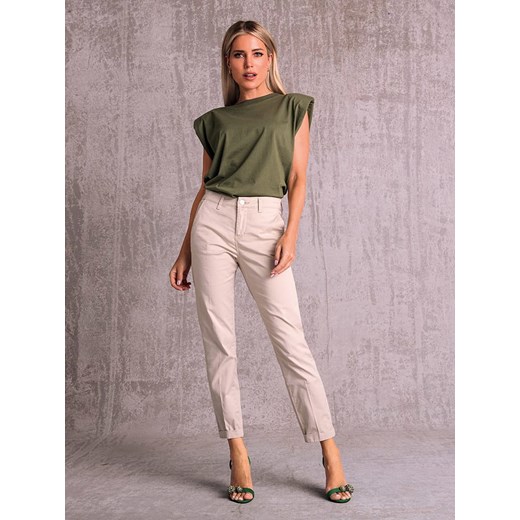 MAC Spodnie chino w kolorze beżowym ze sklepu Limango Polska w kategorii Spodnie damskie - zdjęcie 187629091