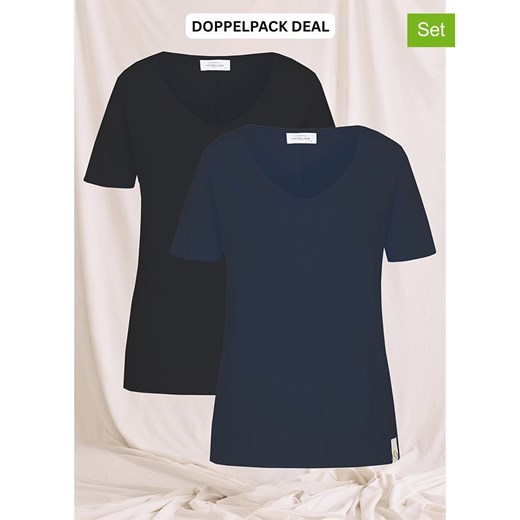 Cotton Candy Koszulki (2 szt.) &quot;Nivia V&quot; w kolorze granatowo-czarnym ze sklepu Limango Polska w kategorii Bluzki damskie - zdjęcie 187629193