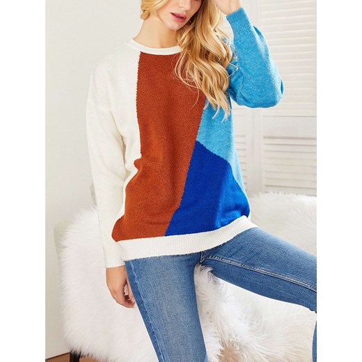 LA Angels Sweter w kolorze jasnobrązowo-niebiesko-kremowym ze sklepu Limango Polska w kategorii Swetry damskie - zdjęcie 187629424