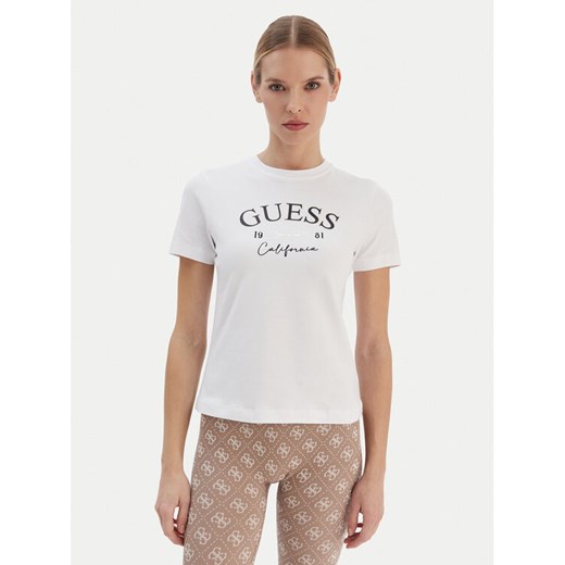 Guess T-Shirt V6RI02 J1314 Biały Regular Fit ze sklepu MODIVO w kategorii Bluzki damskie - zdjęcie 187630120