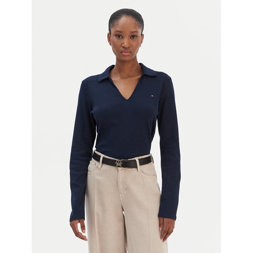 Tommy Hilfiger Bluzka Modern Cody WW0WW47850 Granatowy Slim Fit ze sklepu MODIVO w kategorii Bluzki damskie - zdjęcie 187630123