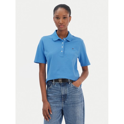 Tommy Hilfiger Polo 1985 WW0WW43224 Niebieski Regular Fit ze sklepu MODIVO w kategorii Bluzki damskie - zdjęcie 187630152