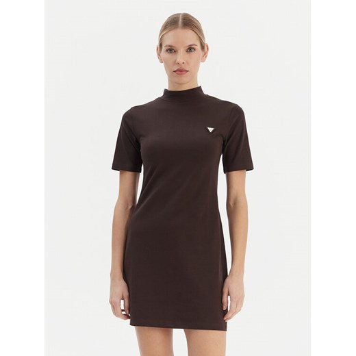 Guess Sukienka codzienna V6RK04 J1314 Brązowy Regular Fit ze sklepu MODIVO w kategorii Sukienki - zdjęcie 187630154