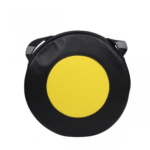 czarno żółta okrągła damska  torebka skórzana na ramię Holy ze sklepu Słoń Torbalski w kategorii Listonoszki - zdjęcie 187630410